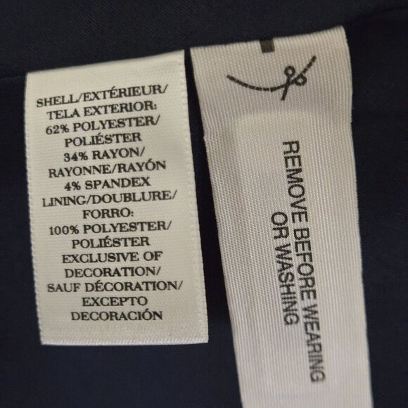 Ann Taylor NWOT Navy Gold Bow Embellished Quiet Luxury Sheath Dress Size 0 - Picture 5 of 6